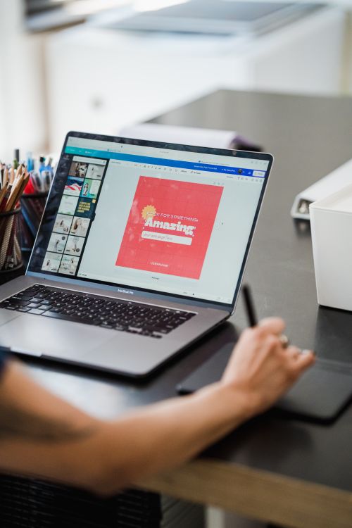 Graphic designer working on free logo design tools for branding