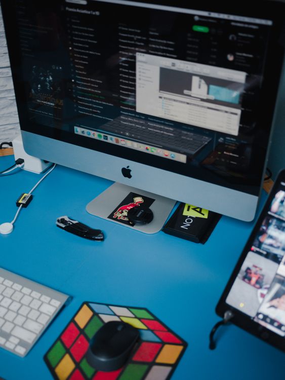 Desktop computer setup showing digital toolkit software tools