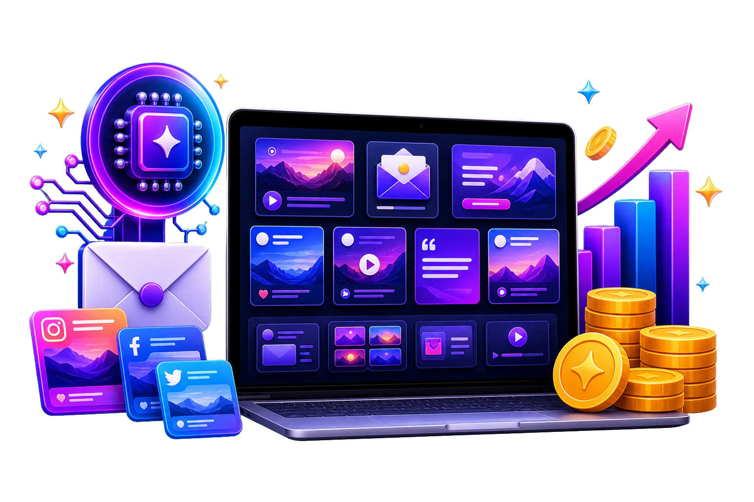 Digital Profit Stack AI Review: I Tested It for 7 Days (My Honest Take) 11 Digital Profit Stack AI generating promotion materials portfolio websites and campaign assets