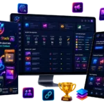 Digital Profit Stack AI product bundle with dashboard on monitor tablet and phone | Digital Profit Stack AI Review